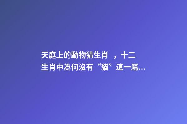 天庭上的動物猜生肖，十二生肖中為何沒有“貓”這一屬相
